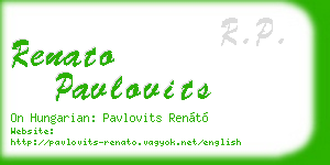 renato pavlovits business card